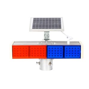 Solar Powered Red & Blue Flashing Warning Light – IP65 Waterproof for All-Weather Road Safety